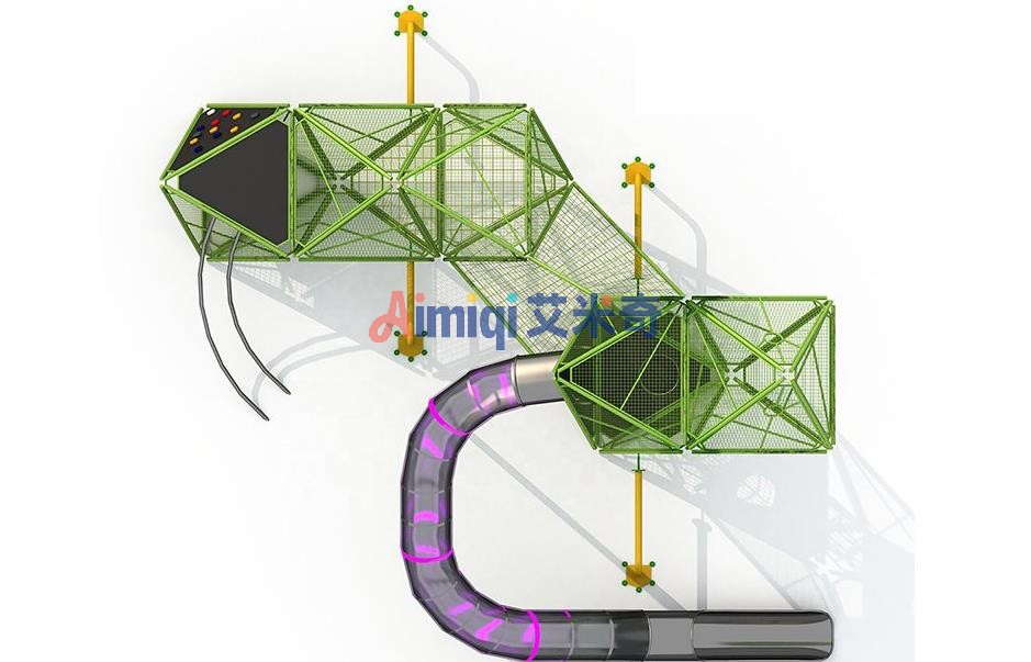 重庆大学城不锈钢滑梯定制户外非标大型室外游乐设备